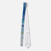 Blue Seascape by Renoir Impressionist Painting ネクタイ (裏面)