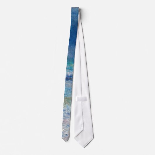 Blue Seascape by Renoir Impressionist Painting ネクタイ (裏面)