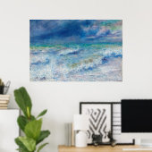 Blue Seascape by Renoir Impressionist Painting ポスター (ホームオフィス)