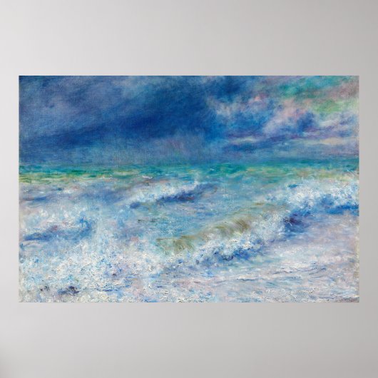 Blue Seascape by Renoir Impressionist Painting ポスター (正面)