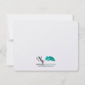 Blue Seashellビーチ結婚式日付の保存 セーブザデート (裏面)