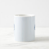 Blue Seashell Clamshell Blue Stripe Art Mug コーヒーマグカップ (中央)
