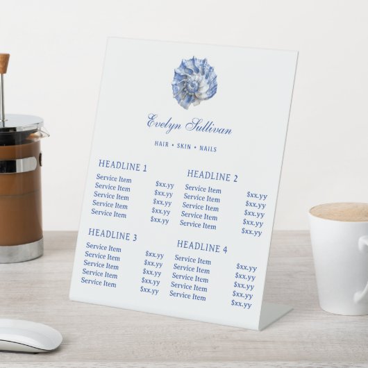 Blue Seashell Logo Price List 台座サイン (インサイチュ)