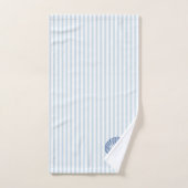 Blue Seashell Nautical Blue Stripe Painting バスタオルセット (ハンドタオル)