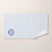 Blue Seashell Nautical Blue Stripe Painting バスタオルセット (ハンドタオル)