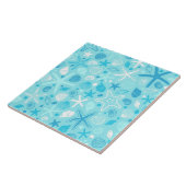 Blue Seashell & Star Bathroom Art タイル (側面)