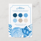 Blue Seashell Wedding Color Palette Card | Coastal エンクロージャーカード (正面)