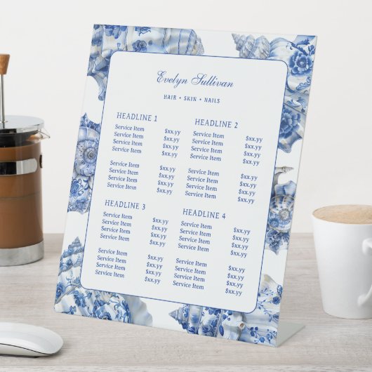 Blue Seashells価格表ペデスタル記号 台座サイン (インサイチュ)