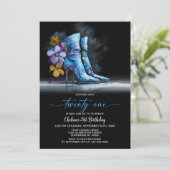 Blue Sequin Boots 21st Birthday Party 招待状 (スタンド正面)