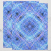 Blue Serene Garden Scrapbook Paper 2-Sided Page (正面/裏面)