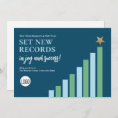 Blue Set the Records Christmas Businessロゴ シーズンカード (正面/裏面)