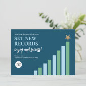 Blue Set the Records Christmas Businessロゴ シーズンカード (スタンド正面)