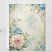 Blue Shabby Chic Scrapbook Paper  (正面)