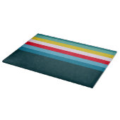 Blue Shades間の赤ストライプと黄色の カッティングボード (角)