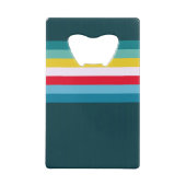 Blue Shades間の赤ストライプと黄色の クレジットカード栓抜き (裏面)