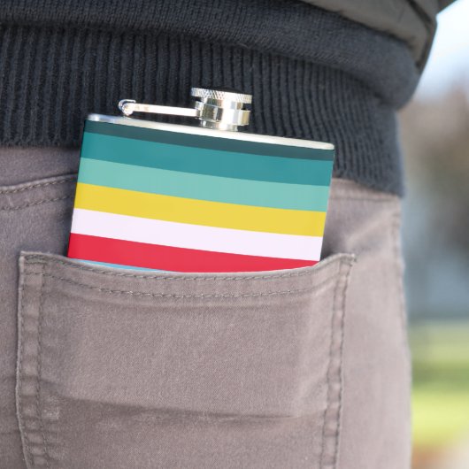 Blue Shades間の赤ストライプと黄色の フラスク (インサイチュ)