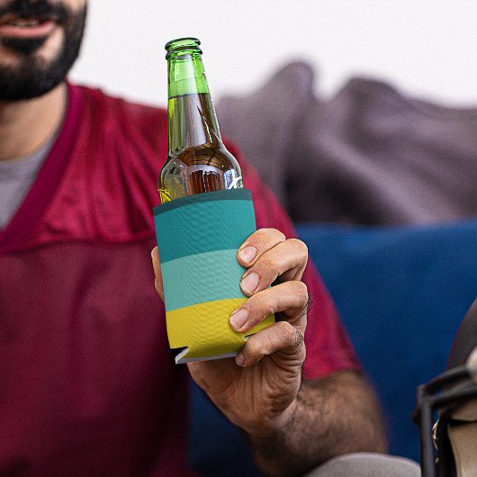 Blue Shades間の赤ストライプと黄色の 缶クーラー