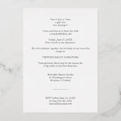 Blue Shades Birthday Silver 2 Photos Floral Heart 箔招待状 (裏面)