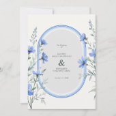 Blue Shades Cherish Botanical Wildflowers Branches 招待状 (正面)