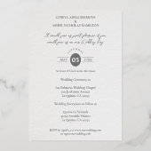 Blue Shades Heart Luxury Romantic Botanical Floral 箔招待状 (裏面)