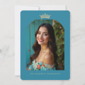 Blue Shades Spanish Mexican XVs Floral Border 招待状 (裏面)