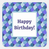 Blue Shapes誕生日 スクエアシール (正面)