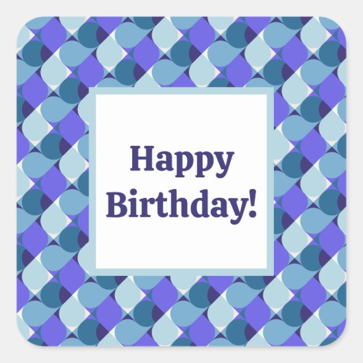 Blue Shapes誕生日 スクエアシール (正面)
