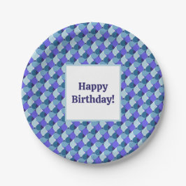 Blue Shapes誕生日 ペーパープレート