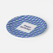 Blue Shapes誕生日 ペーパープレート (アングル)