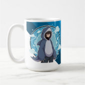 Blue Shark Boy Anime Art コーヒーマグカップ (左)