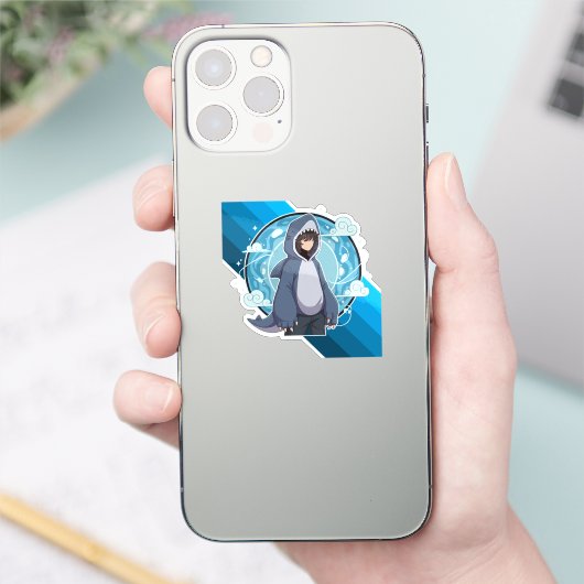Blue Shark Boy Anime Art シール (スマートフォン)