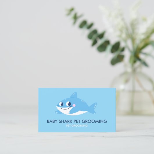 Blue Shark Fish | Baby Sitter Care 名刺 (スタンド正面)