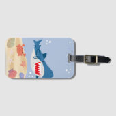 Blue shark luggage tag ラゲッジタグ (正面横)