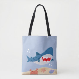 Blue shark tote bag トートバッグ