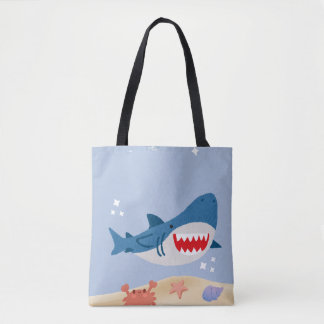 Blue shark tote bag トートバッグ
