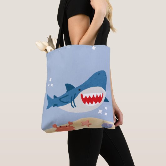 Blue shark tote bag トートバッグ (クローズアップ)