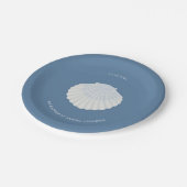 Blue shell baptism christening Paper Plate ペーパープレート (アングル)