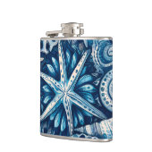 Blue Shells Beach Batik Starfish Nautical Theme フラスク (左)