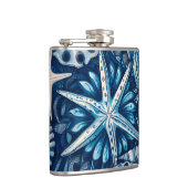 Blue Shells Beach Batik Starfish Nautical Theme フラスク (右)