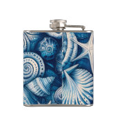 Blue Shells Beach Batik Starfish Nautical Theme フラスク (裏面)