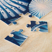 Blue Shells Beach Batik Starfish Sand Dollar ジグソーパズル (側面)