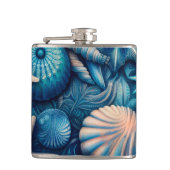 Blue Shells Beach Batik Starfish Sand Dollar フラスク (正面)