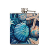Blue Shells Beach Batik Starfish Sand Dollar フラスク (裏面)