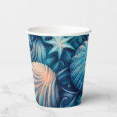 Blue Shells Beach Batik Starfish Sand Dollar 紙コップ (裏面)
