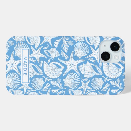 Blue Shells Personalized Case-Mate iPhoneケース (裏面 (横))