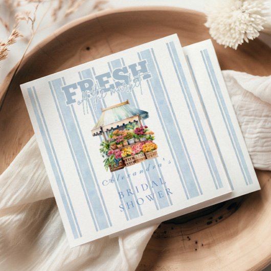 Blue She's Off the Marketブライダルシャワー スタンダードカクテルナプキン