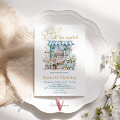 Blue She's Off the Market Bridal Shower Invitation 招待状