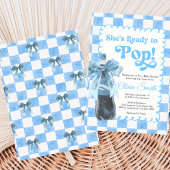 Blue She's Ready to Pop Baby Shower Invitation 招待状