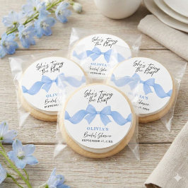Blue She's Tying the Knot Bridal Shower Favor ラウンドシール
