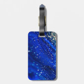 Blue Shimmer Name & Monogram ラゲッジタグ (裏面縦)